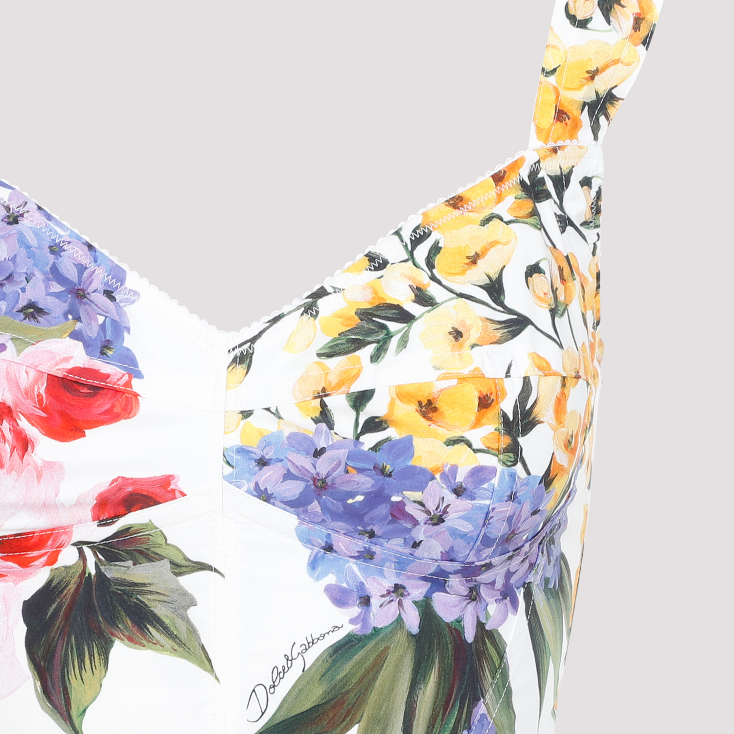 DOLCE & GABBANA DOLCE  GABBANA GARDEN PRINTED MINI CORSET DRESS