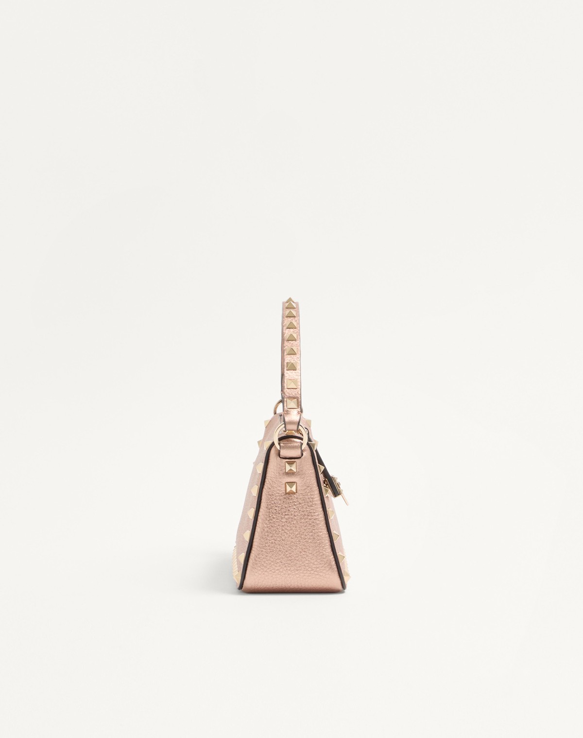 Valentino Garavani  Garavani Rockstud Small Crossbody Bag In Laminated Grainy Calfskin Leat In Pink