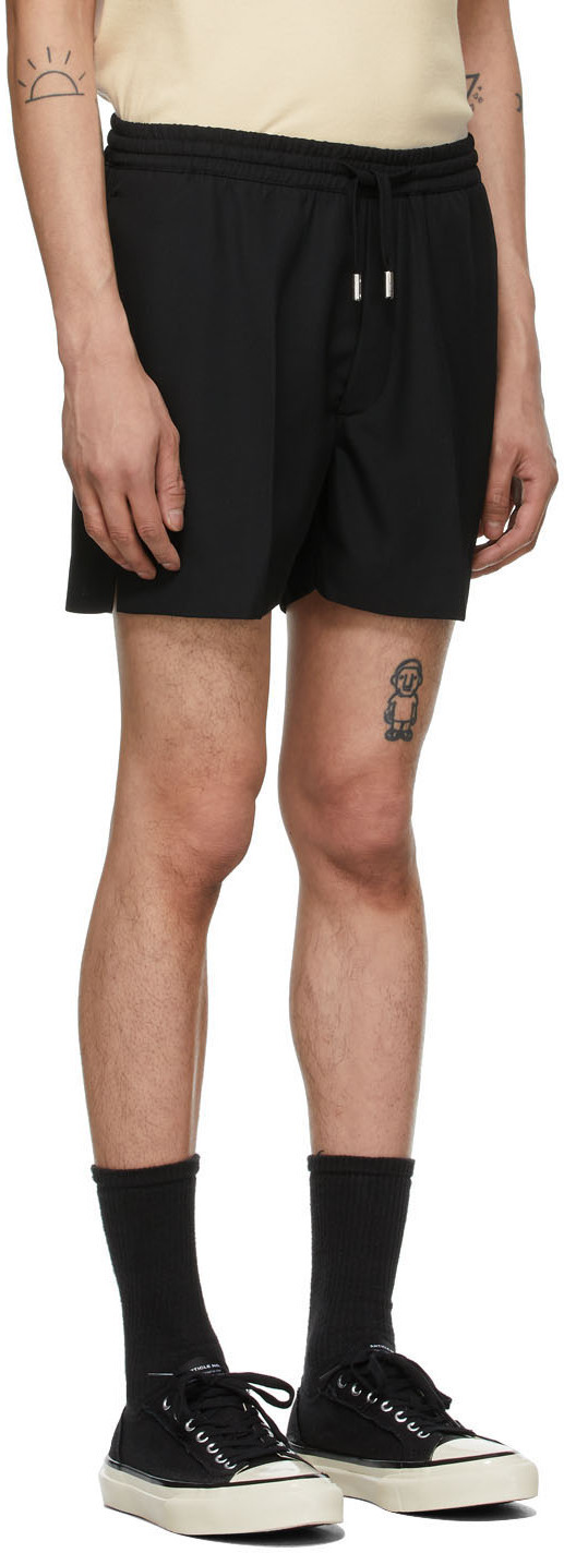 Second / Layer Black Logo Sports Shorts In Black