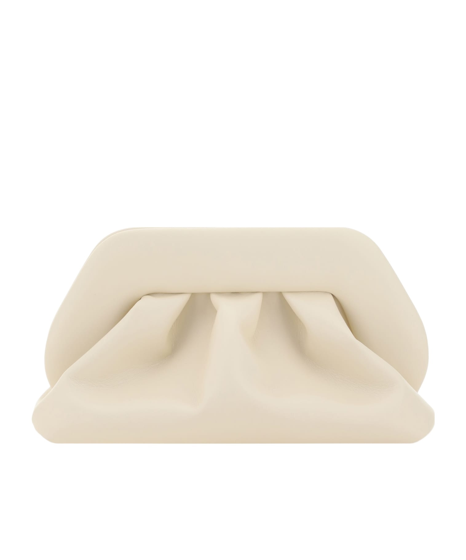 Themoirè Pleated Soft Finish Structured Clutch Bag In Brown