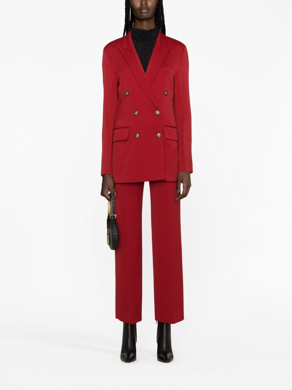 Victoria Beckham Double-breasted Wool-blend Blazer In Red