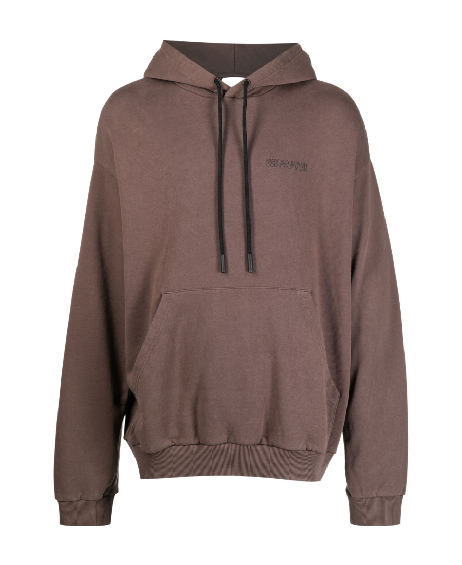 Marcelo Burlon County Of Milan Tempera Cross Over Hoodie In Brown