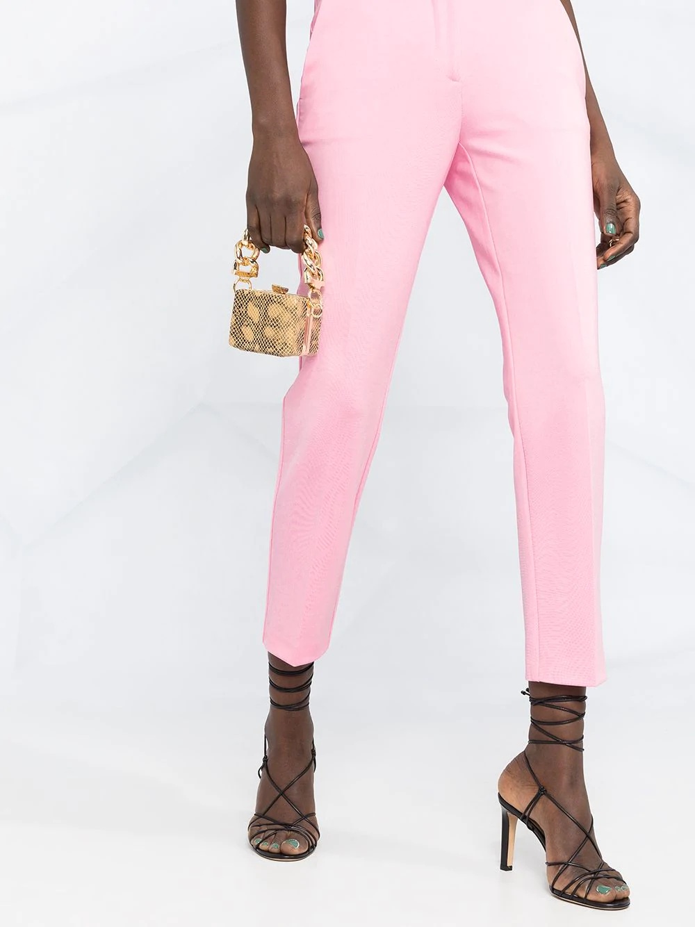 Pinko Tailored Cropped Trousers In Pink