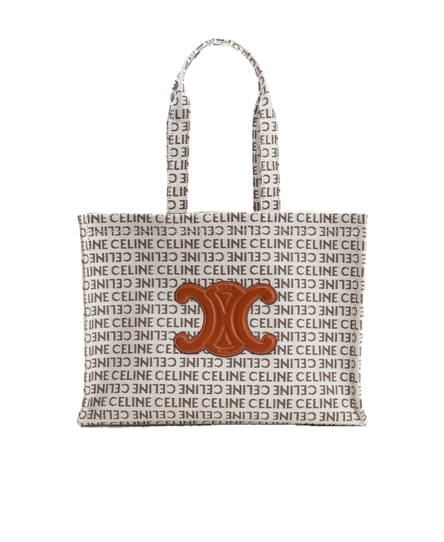 Celine Large Double Handle Shoulder Bag In White