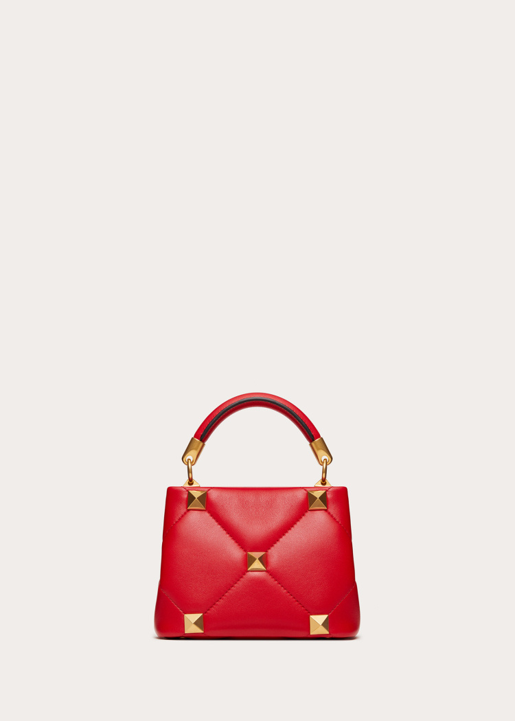 Valentino Roman Stud Tote Bag In Red