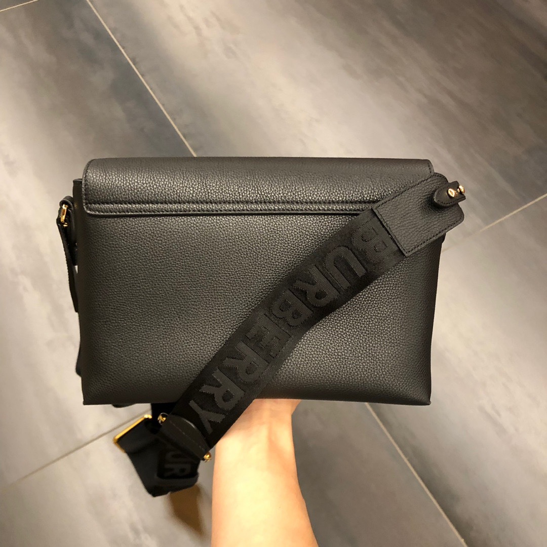 Burberry Note Medium Canvas And Leather Shoulder Bag In Black