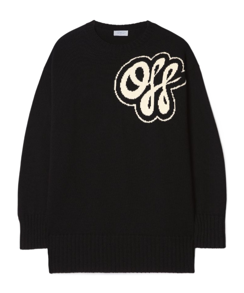 Off-white Hand-drawn Script Sweater In Black