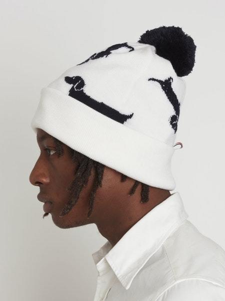 THOM BROWNE POMPOM DETAIL DOG BEANIE
