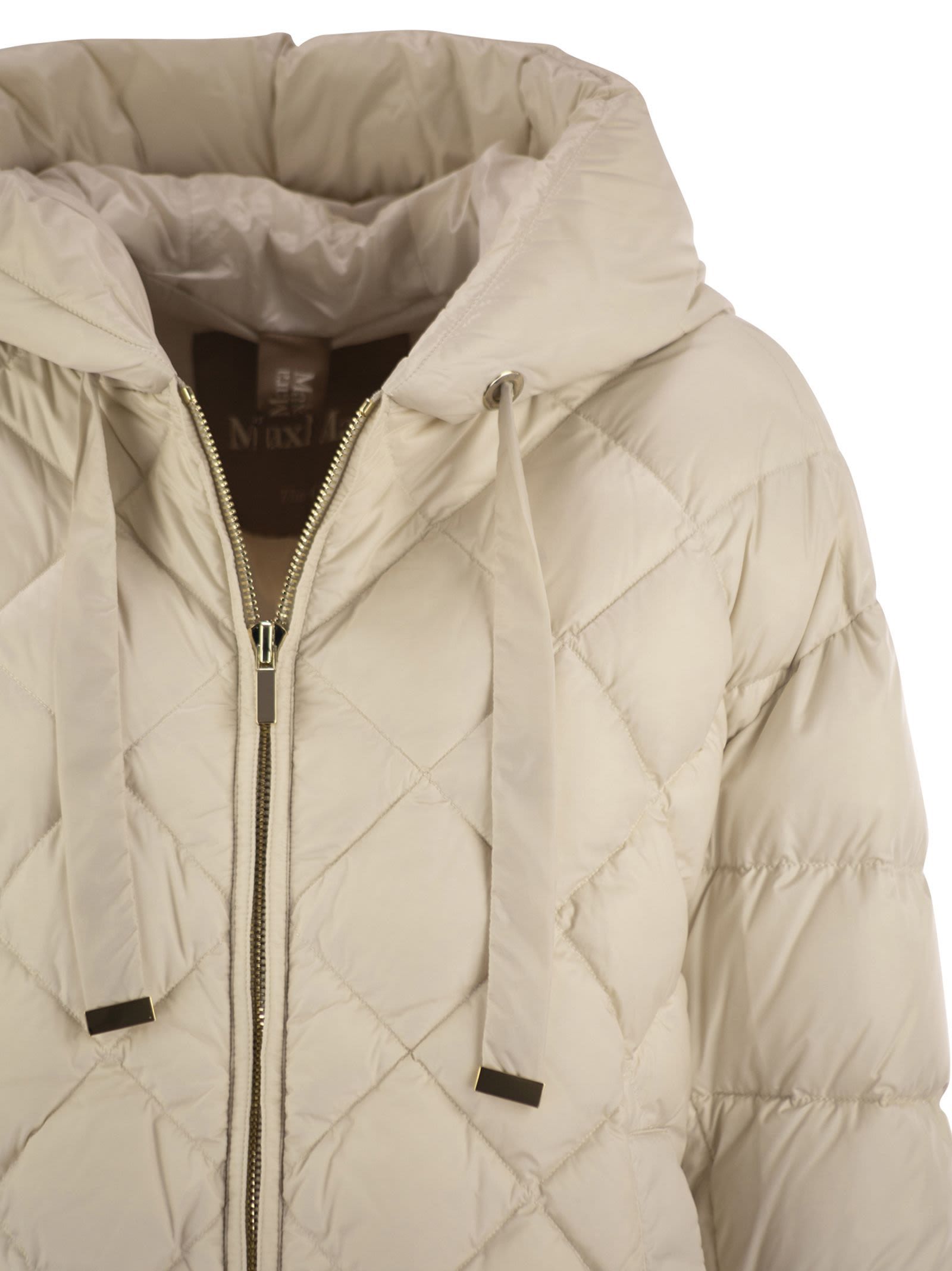Max Mara Long-sleeved Down Jacket In Neutral