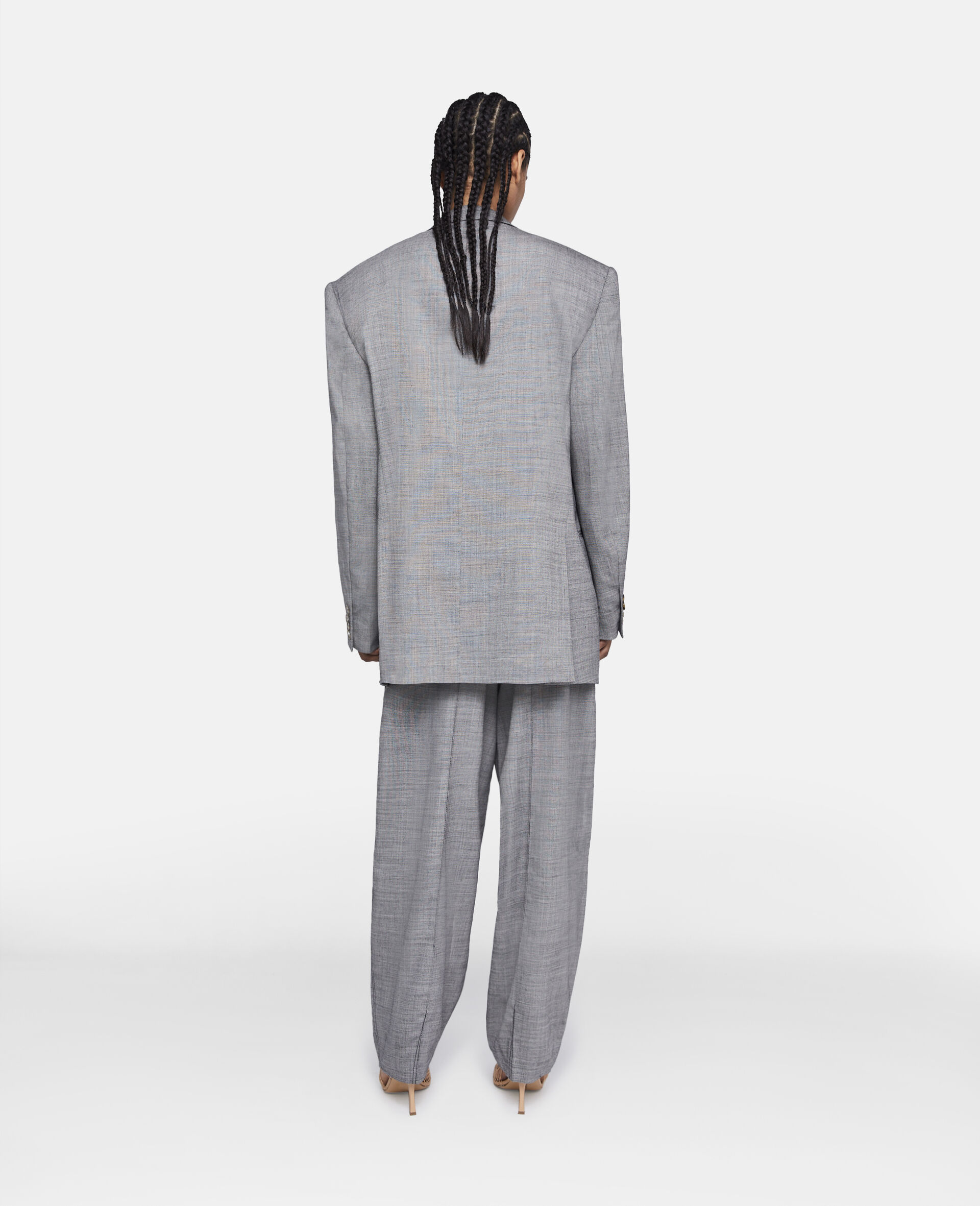Stella Mccartney Grey Double-breasted Blazer In Gray