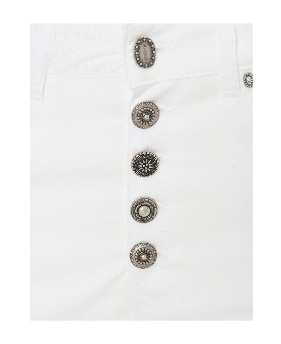 Shop Dondup Mix-buttons Cropped Trousers In White