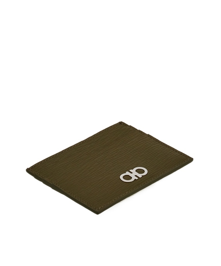 Ferragamo Gancini Credit Card Holder In Green