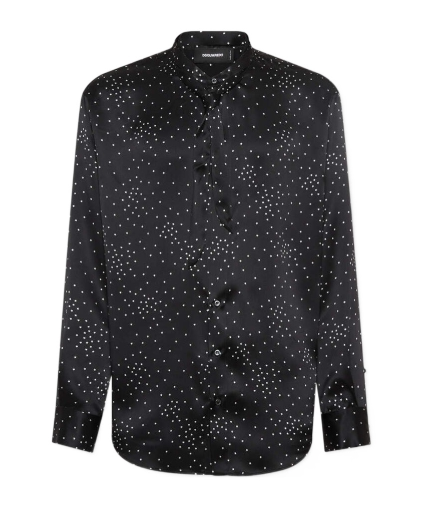 Dsquared2 Starry Night Tie Shirt In Black