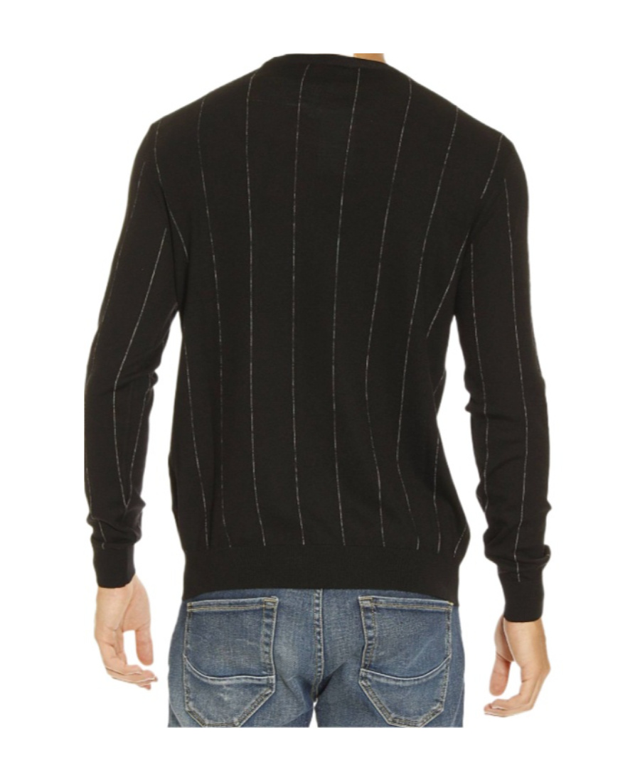 Armani Collezioni Striped Pullover In Black