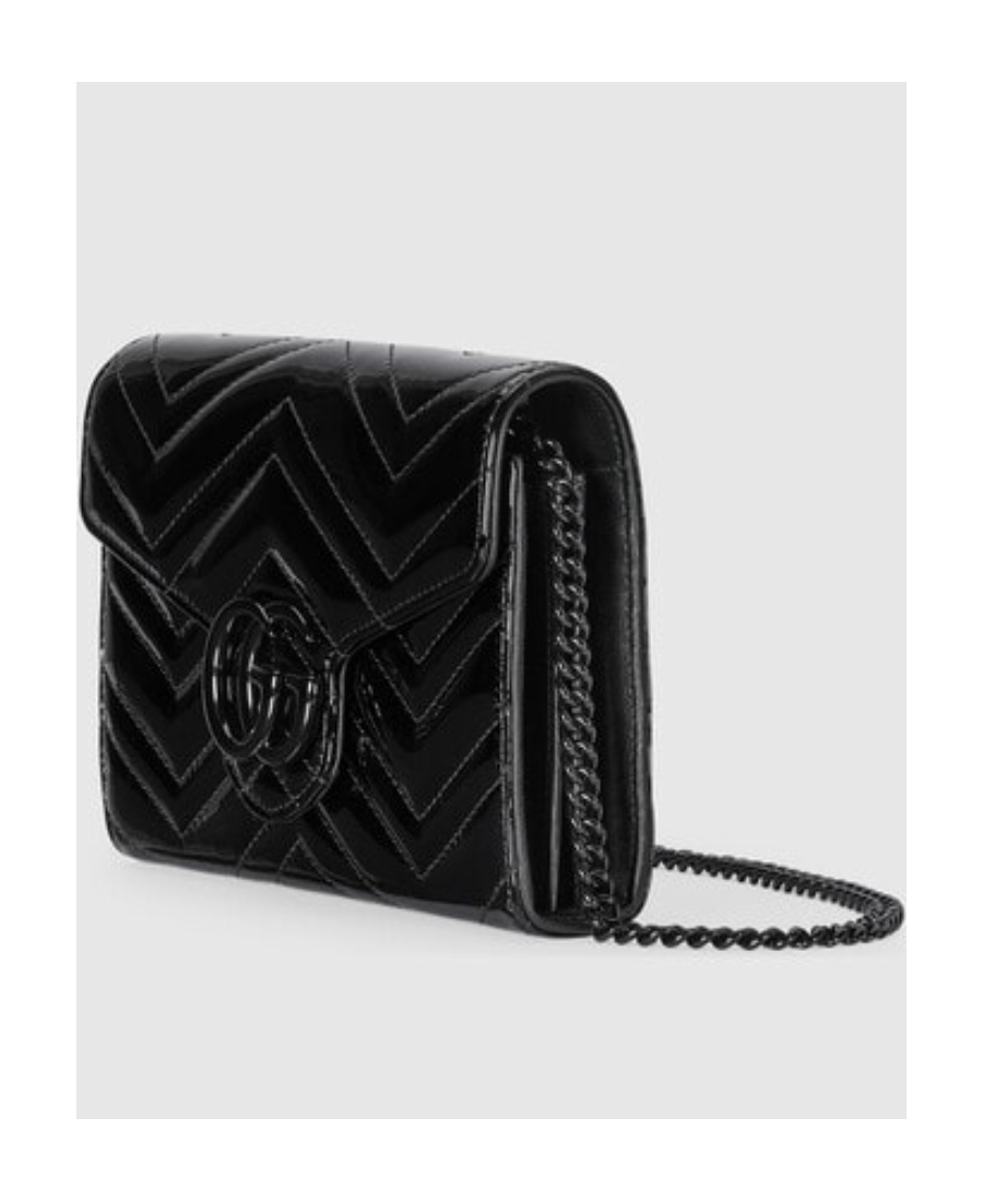 Gucci Double G Matelassé Leather Shoulder Bag In Black