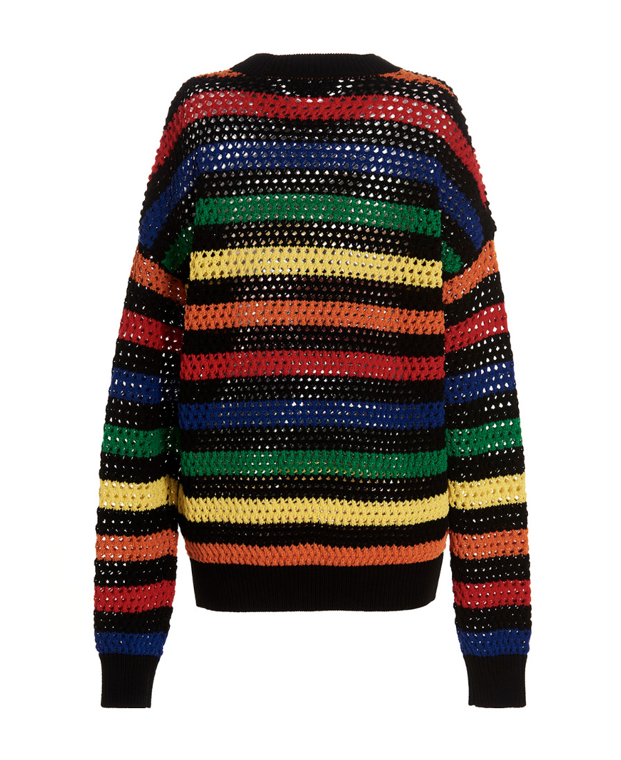 Msgm Multicolor Striped Sweater Sweaters And Cardigans Multicolor In Black