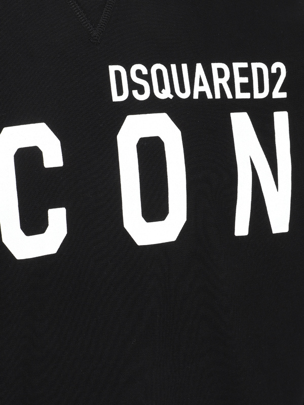 Dsquared2 Icon-print Crew Neck Sweatshirt In Black
