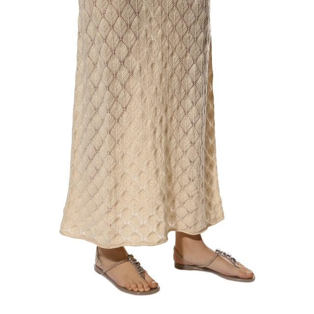 Casadei Crystal-embellished Jelly Sandals In Nude