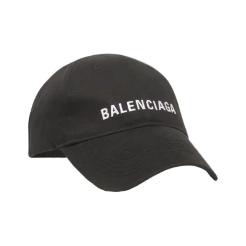 Balenciaga Logo Embroidered Adjustable Baseball Cap In Black