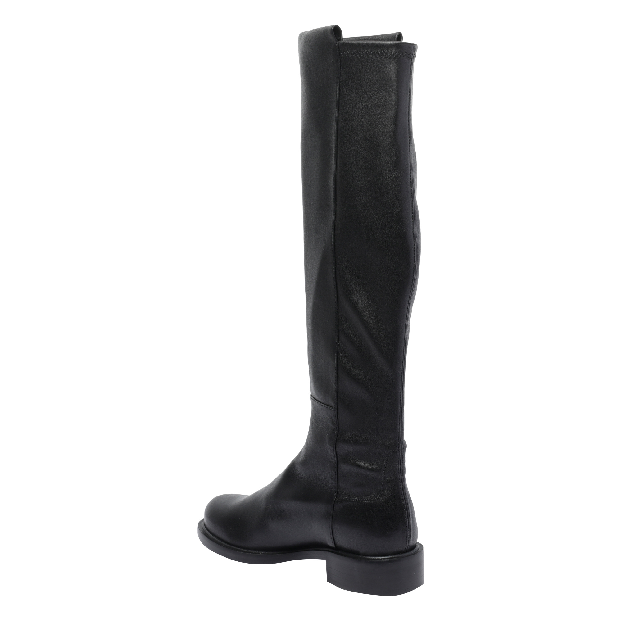 Stuart Weitzman High Leather Ankle Boots With Block Heel In Black