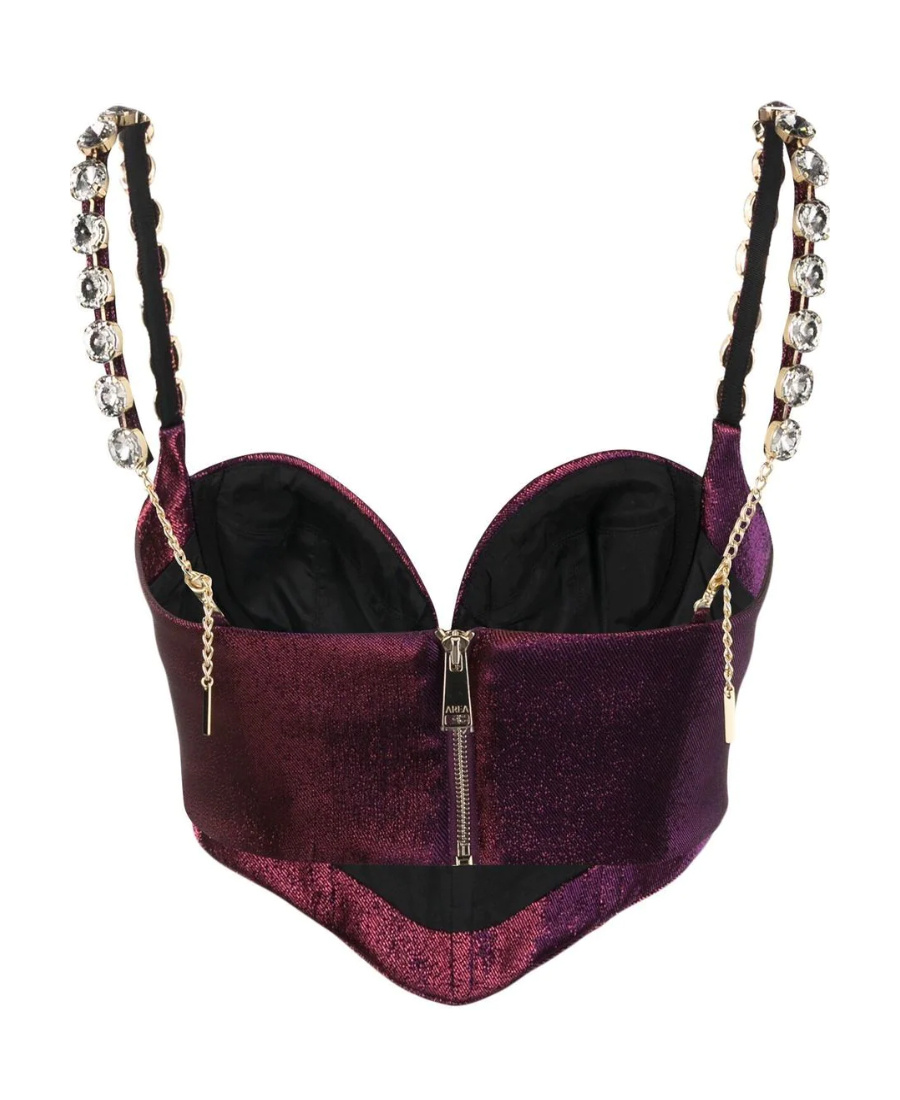 Area Mussel Cup Bustier Top In Red