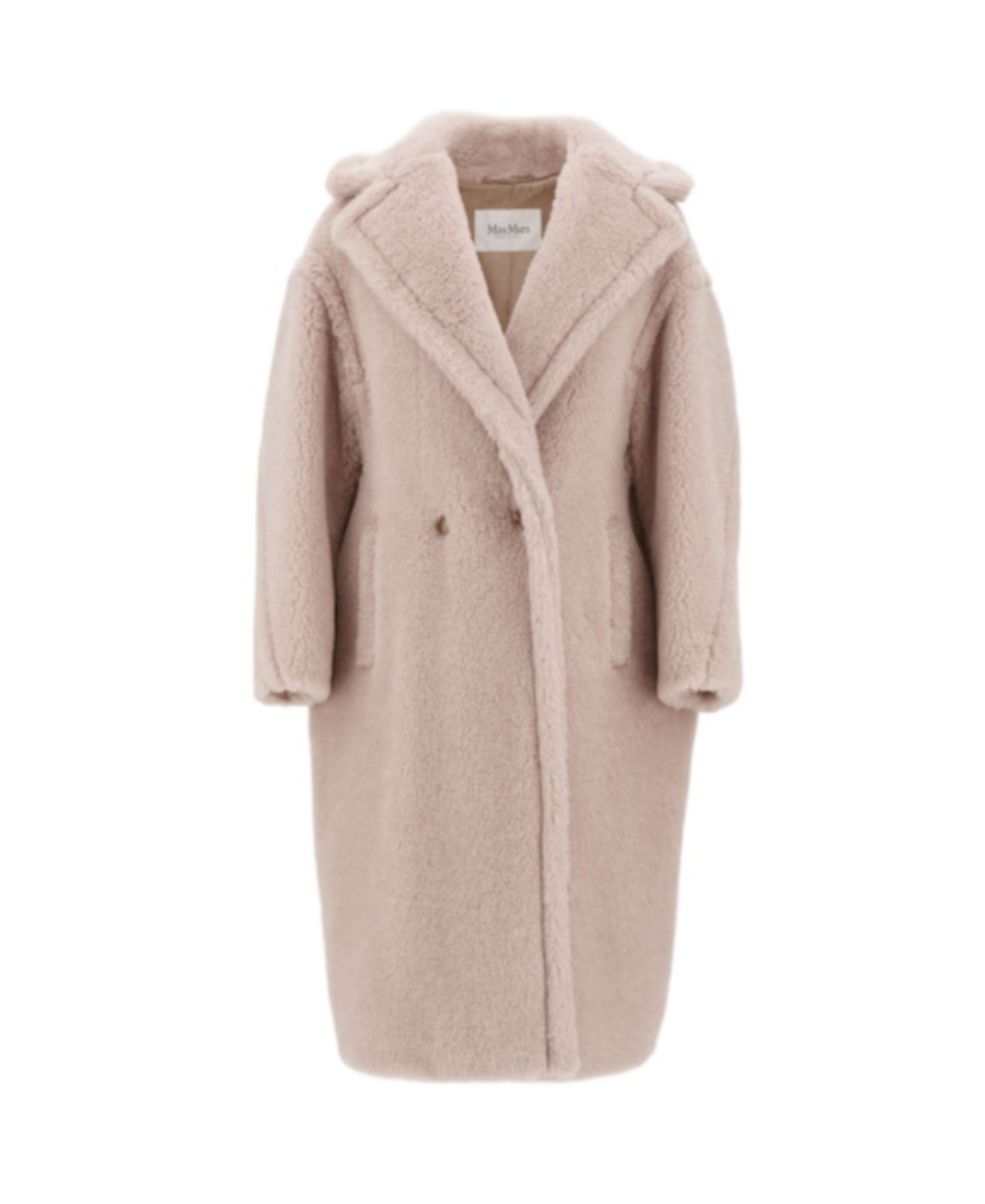 Max Mara Teddy Bear Vegan Fur Coat In Nude
