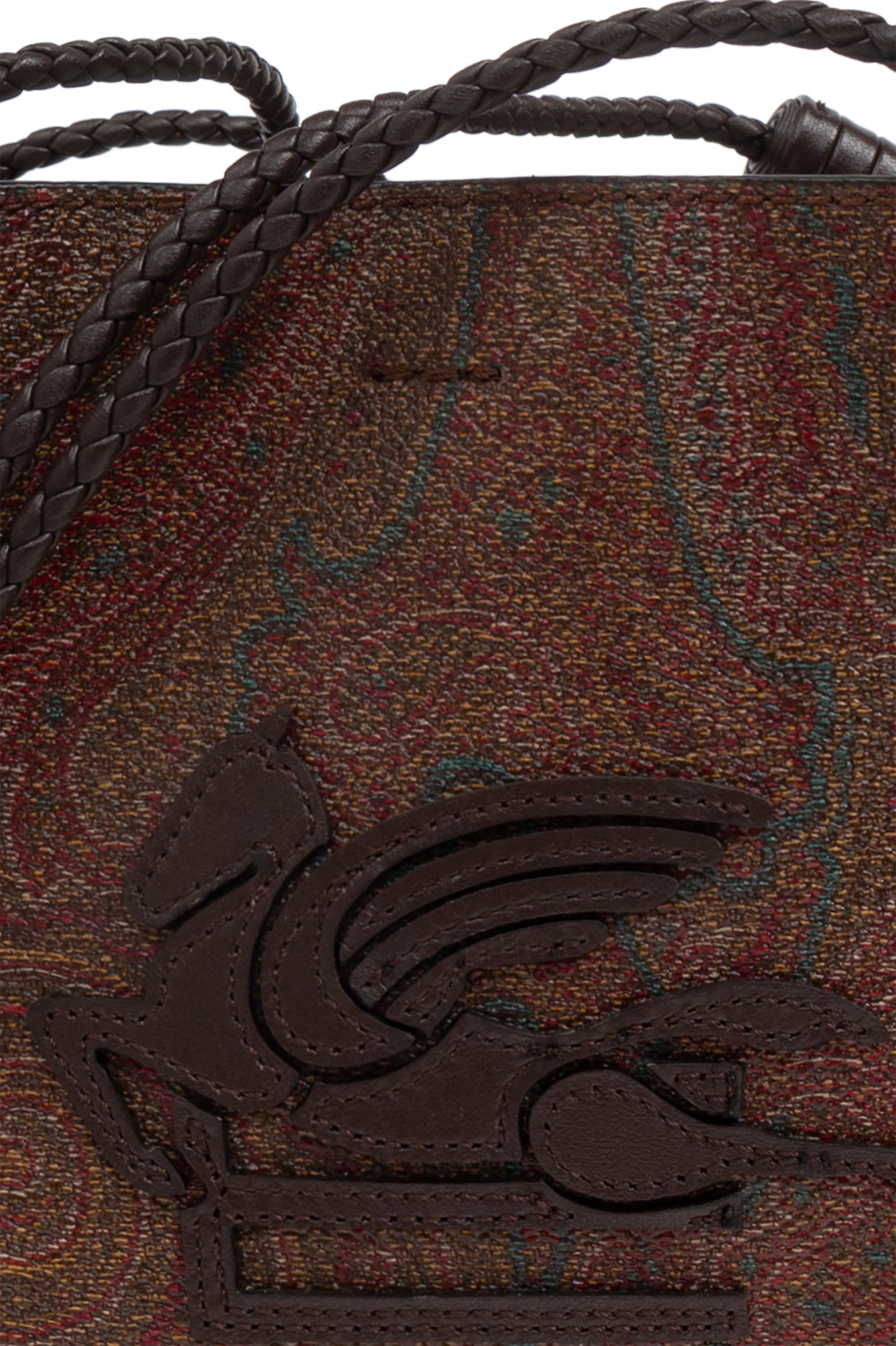 Etro Mini Libra Tote Bag Paisley Jacquard Fabric In Black