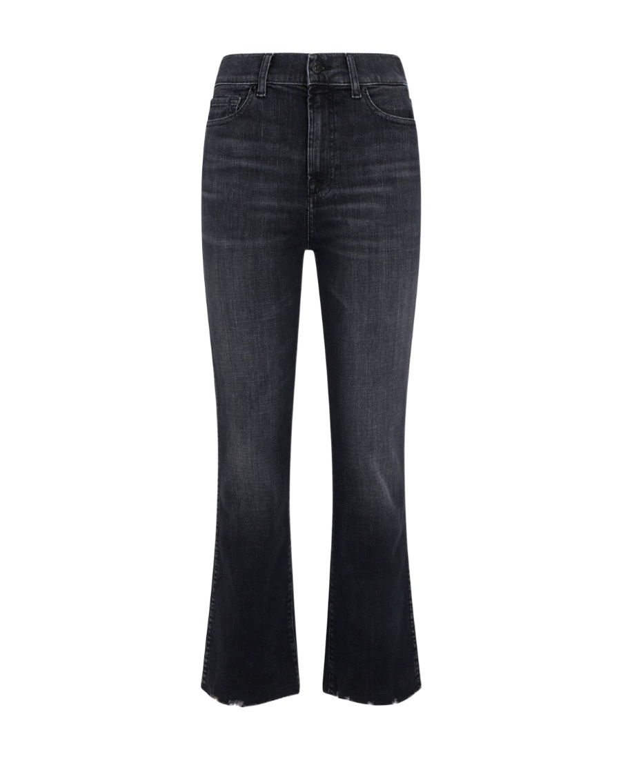 7 For All Mankind Cropped Denim Jeans In Black