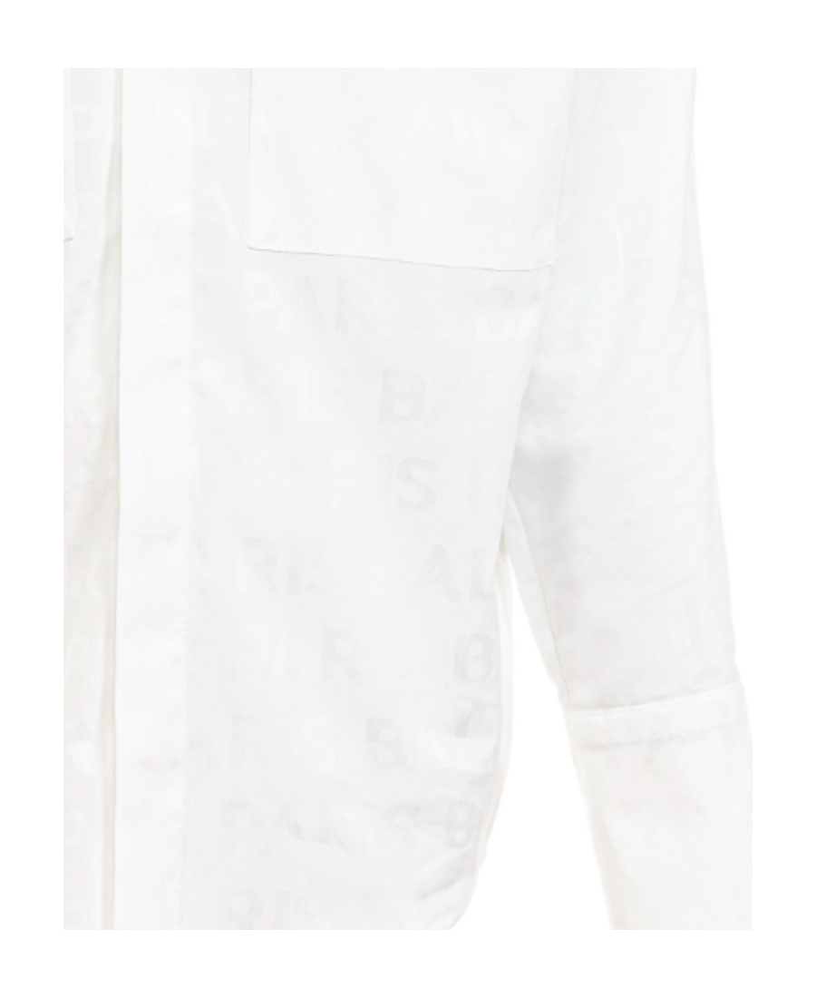 Balmain Teen Logo-print Long-sleeve Shirt In White