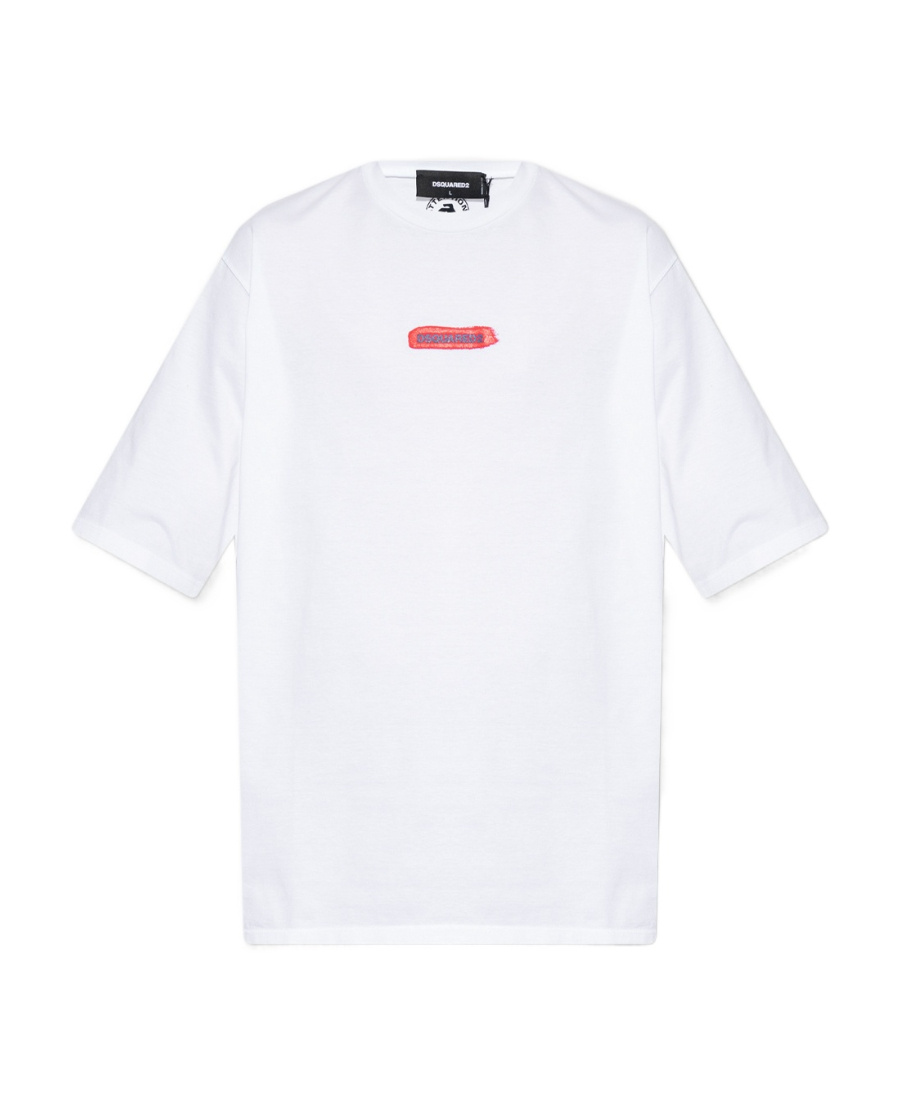 Dsquared2 Logo Print Cotton T-shirt In White