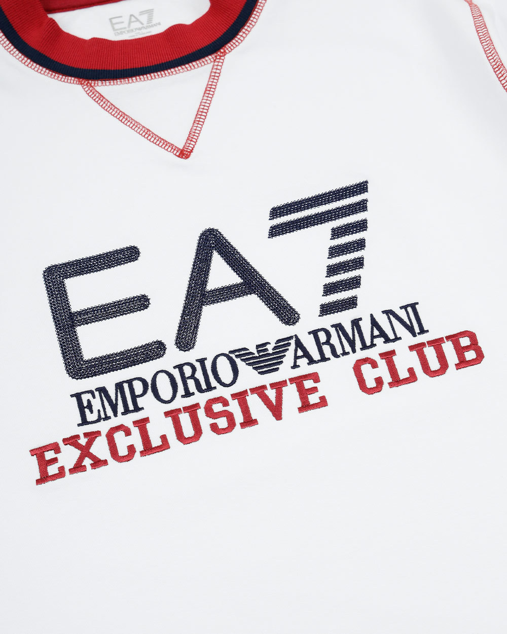 Ea7 Logo Round Neck Sweater In White