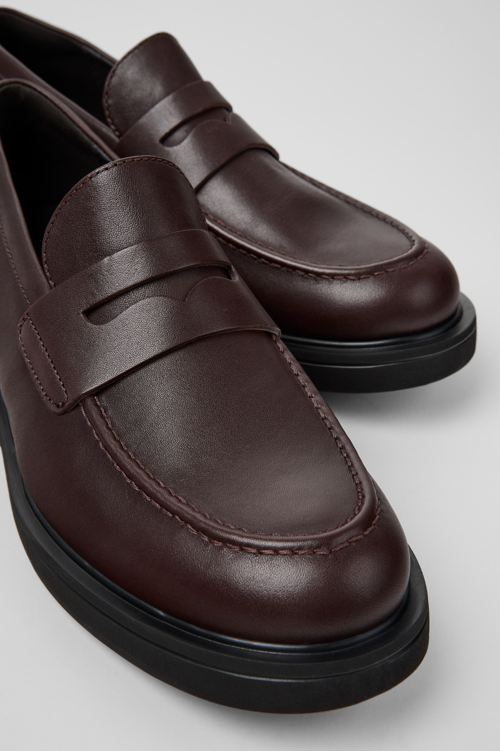 Camper Round-toe Loafers In Brown