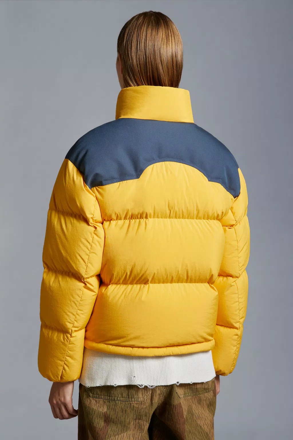 Moncler Nevis Short Down Jacket Yellow In Yellow