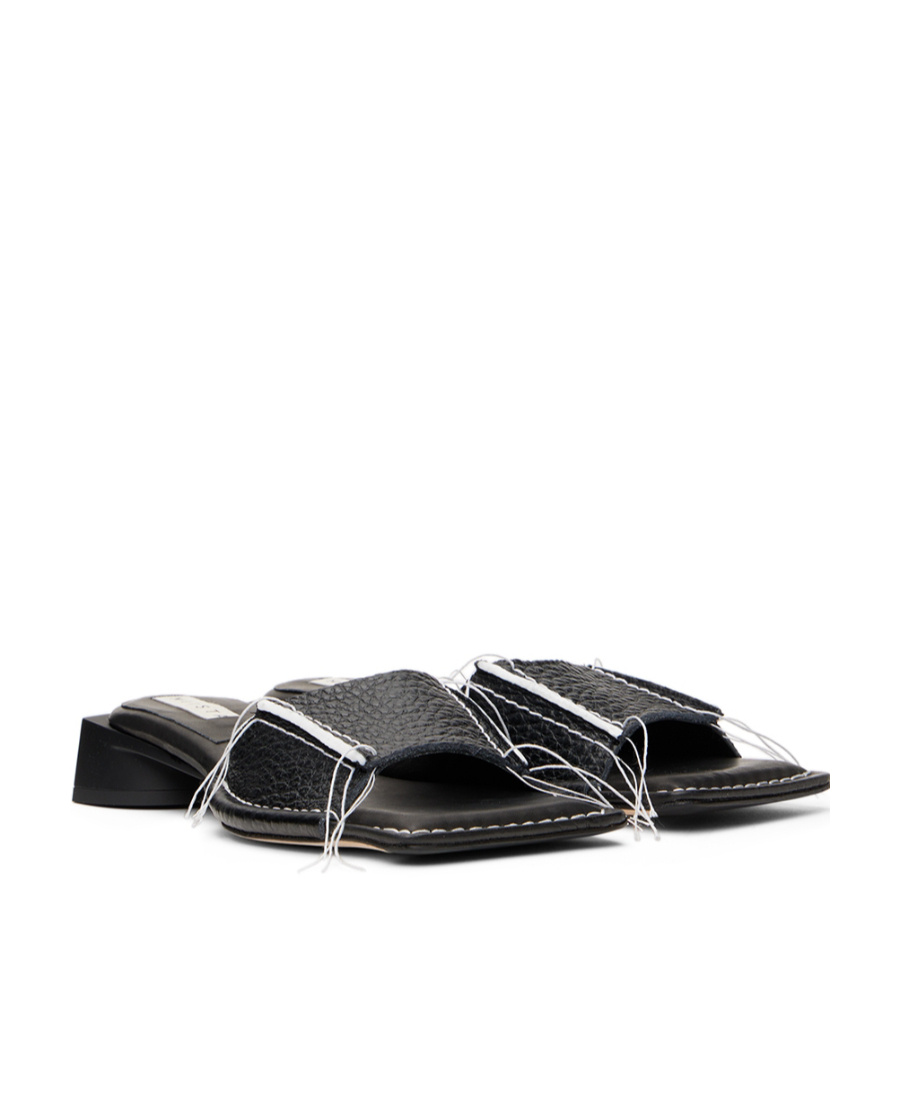 Shop Miista Colliding Sewing Slippers In Black