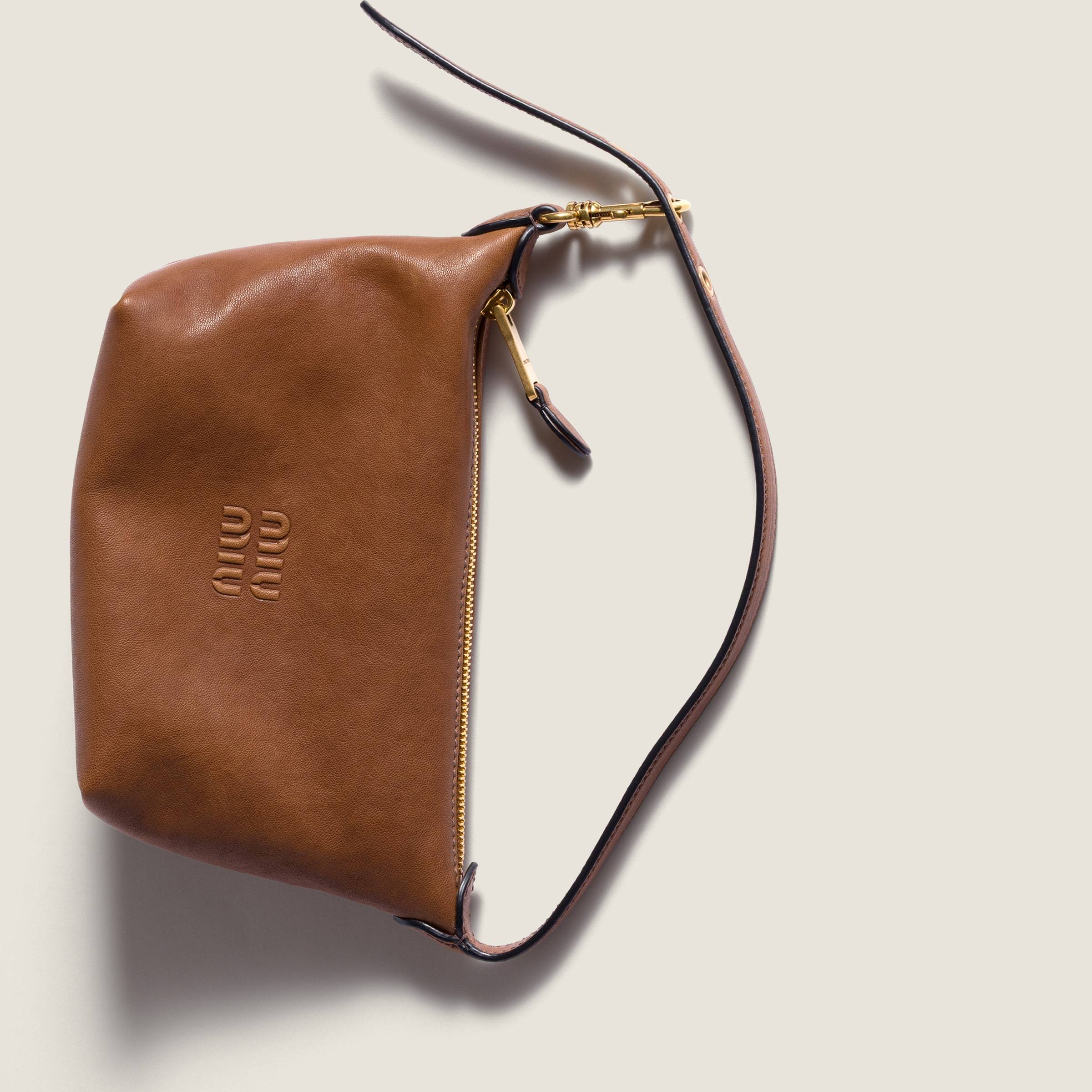 Miu Miu Zipper Handbag In Brown
