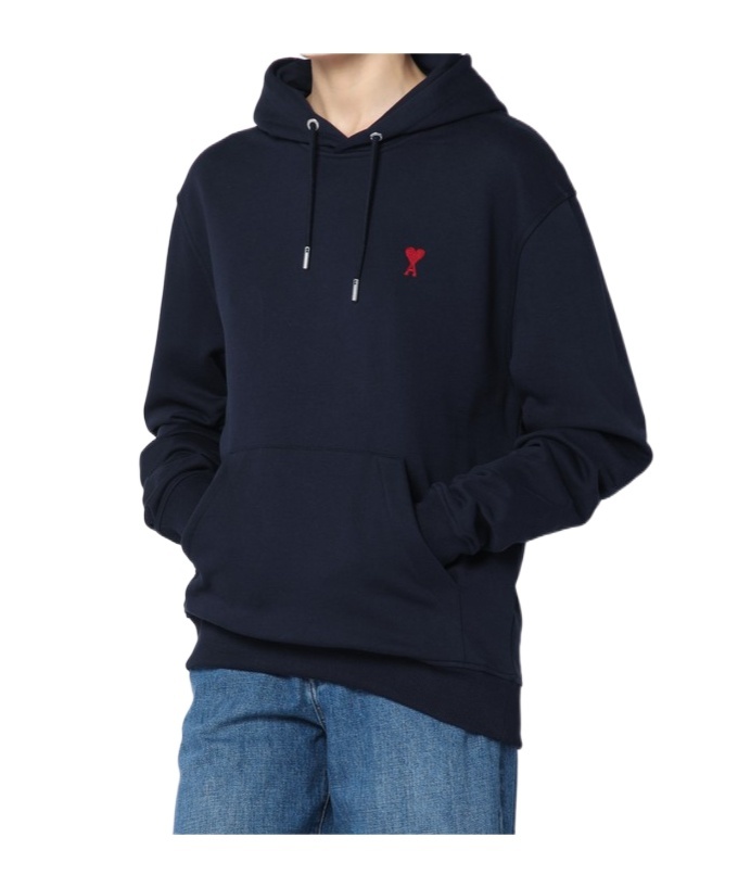 AMI ALEXANDRE MATTIUSSI LONG-SLEEVED HOODED SWEATSHIRT