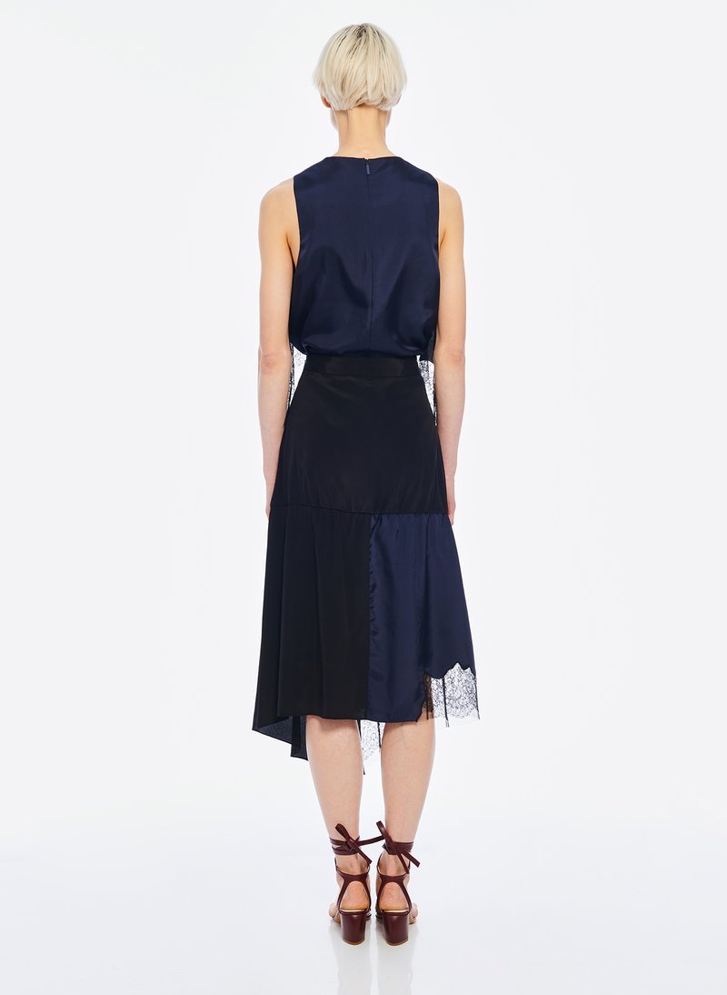 TIBI STITCHING DESIGN LAYER TO BUILD SLEEVELESS BLOUSE 