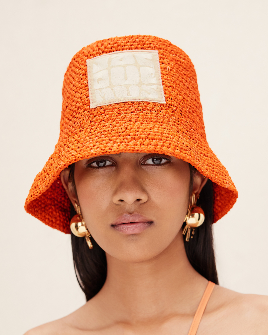 Jacquemus Logo Fisherman's Hat In Orange