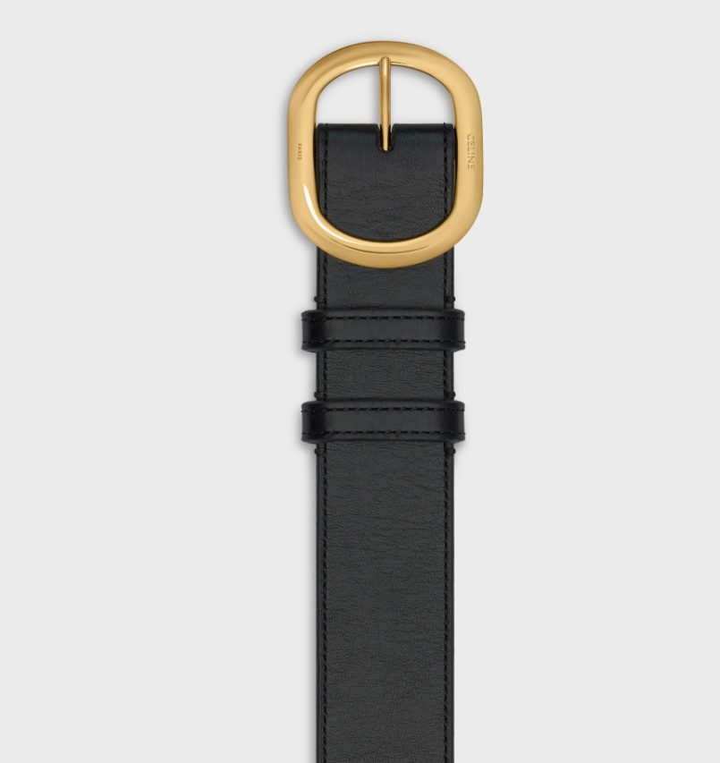 Celine Logo Belt In Black