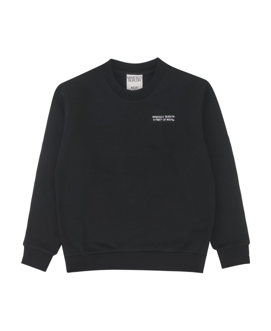 Marcelo Burlon County Of Milan Logo Round-necked Sweater In Black