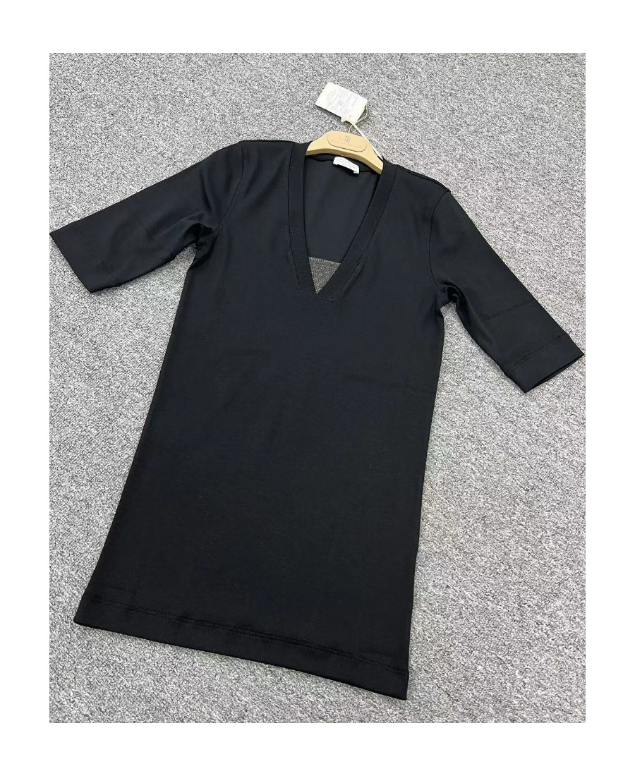 Brunello Cucinelli Monili-embellished T-shirt In Black
