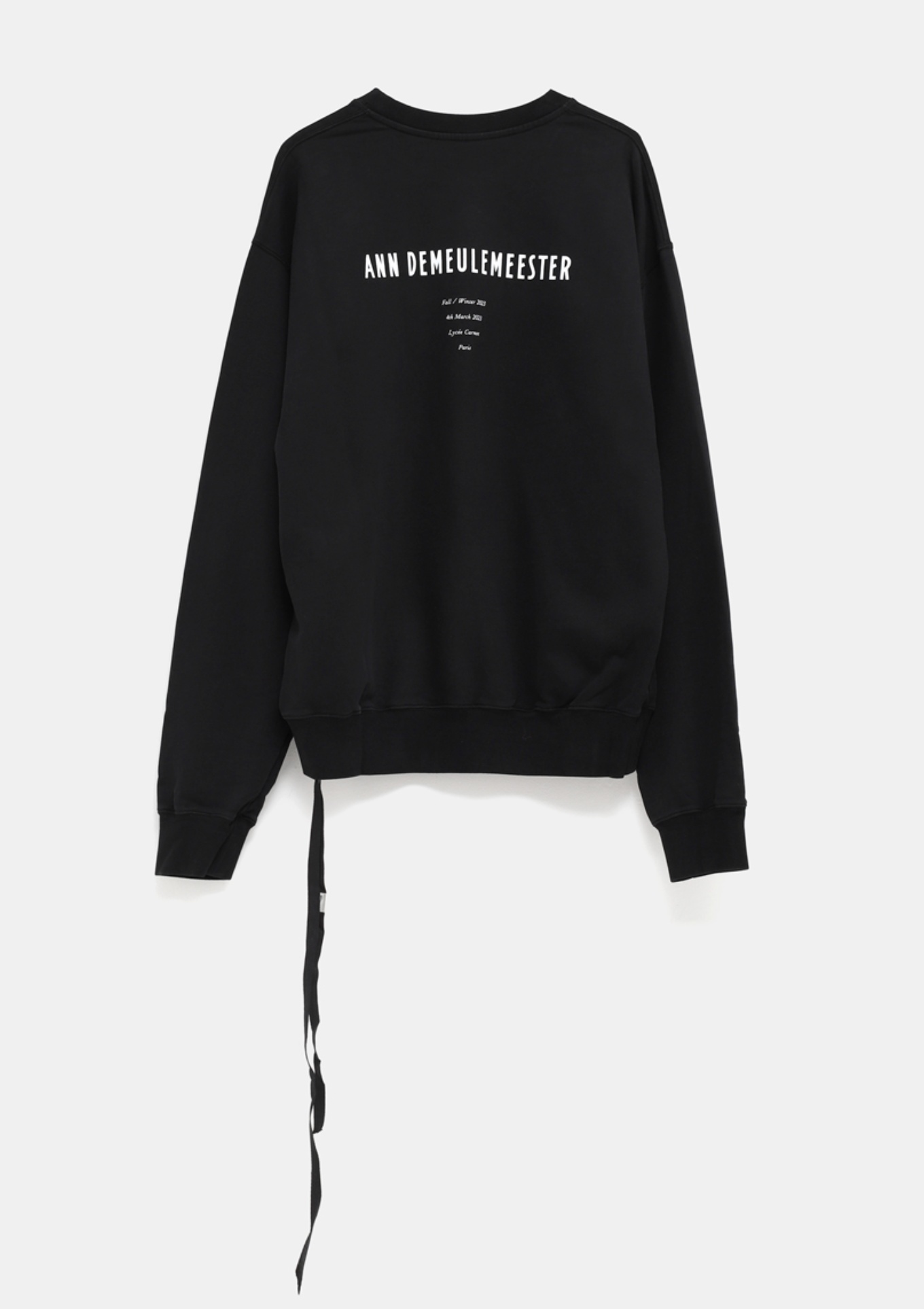 Ann Demeulemeester Feather-print Cotton Sweatshirt In Black