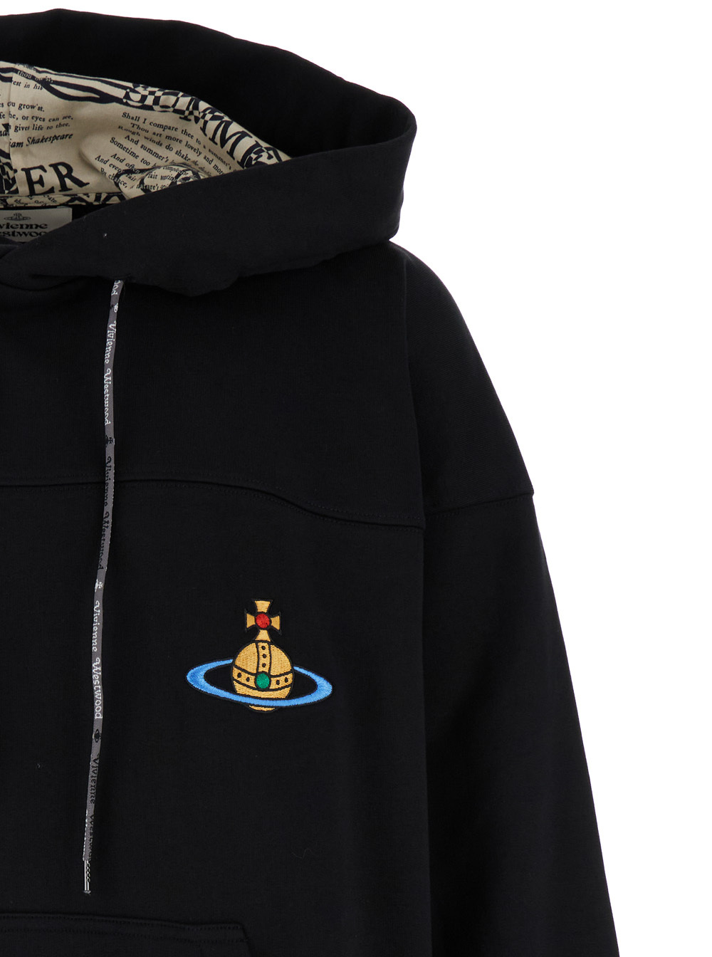 VIVIENNE WESTWOOD ORB-EMBROIDERED COTTON HOODIE