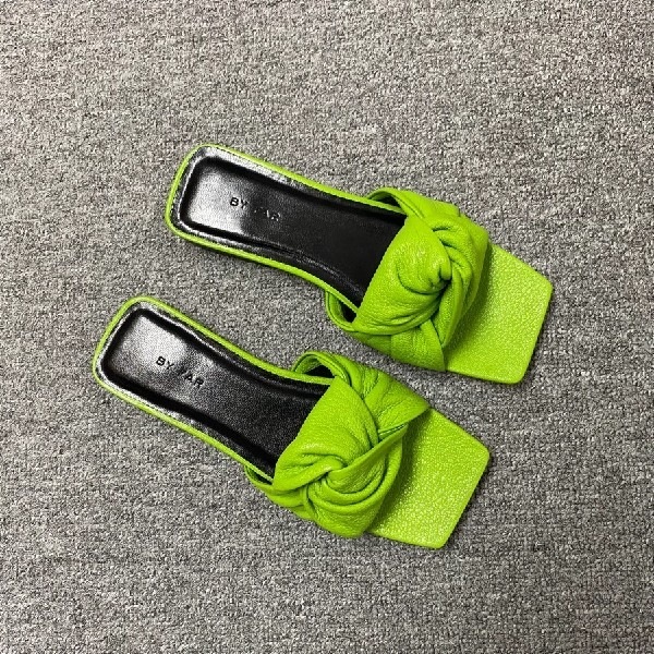 By Far Square-headed Sandals In Green