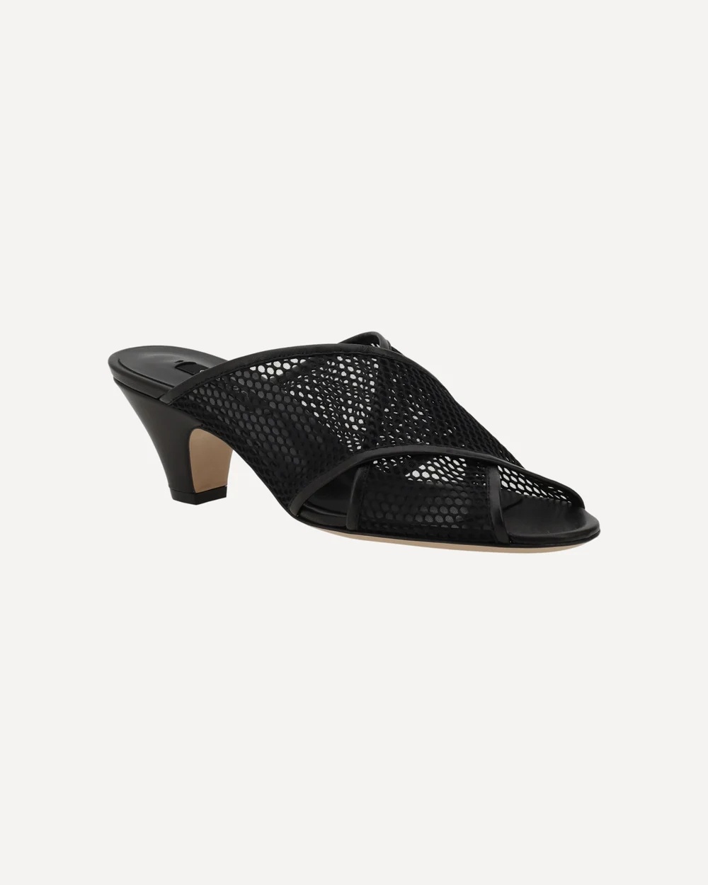Casadei Mesh Crossover Kitten Heel Sandals