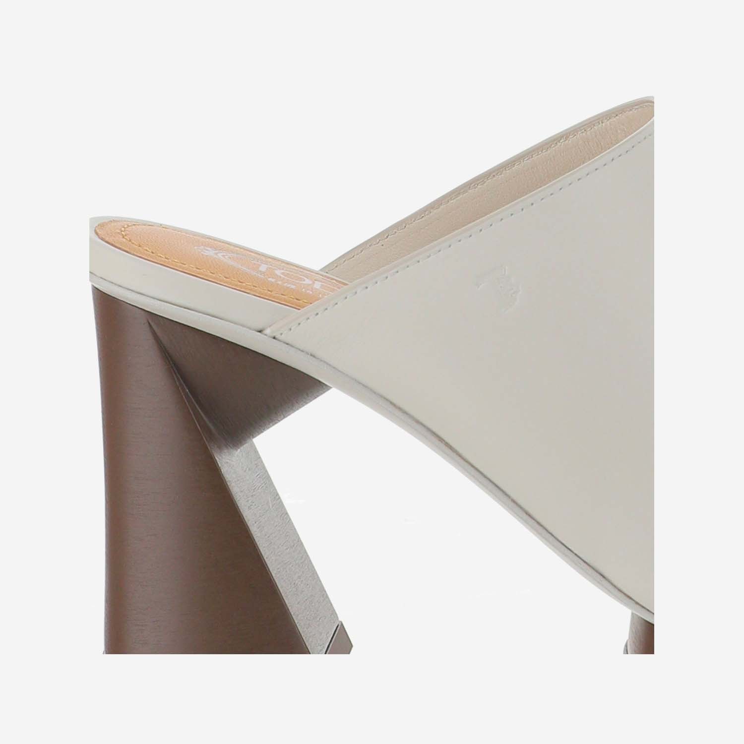 Tod's 95mm Sculpted-heel Leather Mules In White
