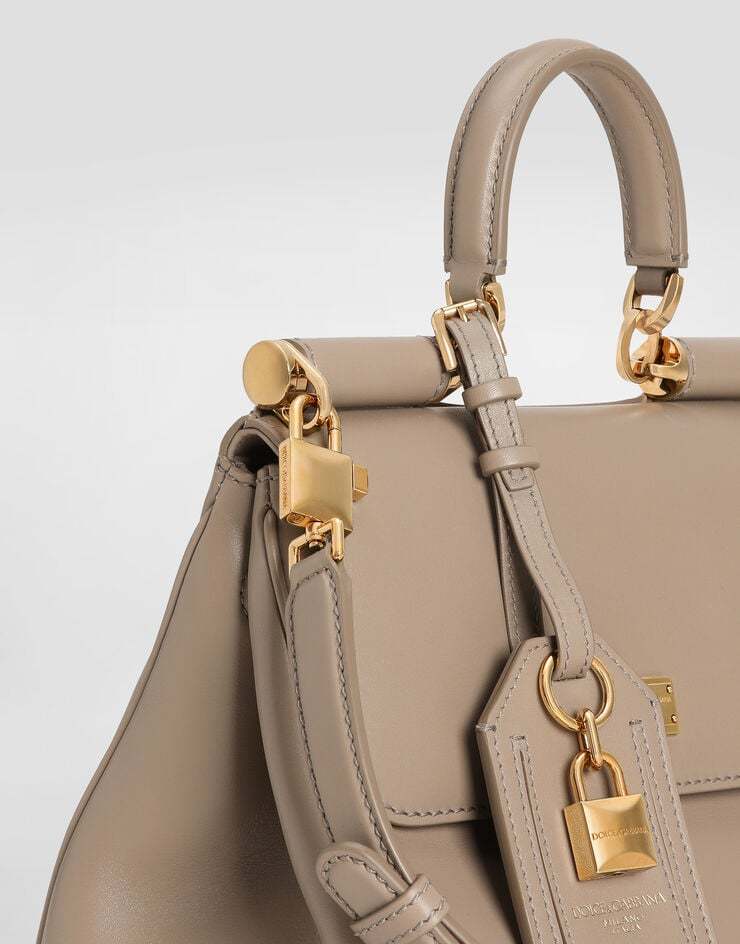Dolce & Gabbana Medium Sicily Leather Handbag With Padlock Detail