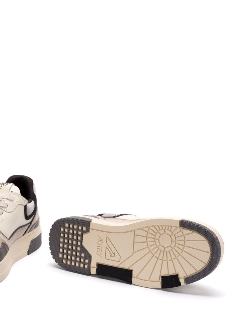 Autry Low-top Sneakers With Textured Panels And Cushioned Sole In Nude
