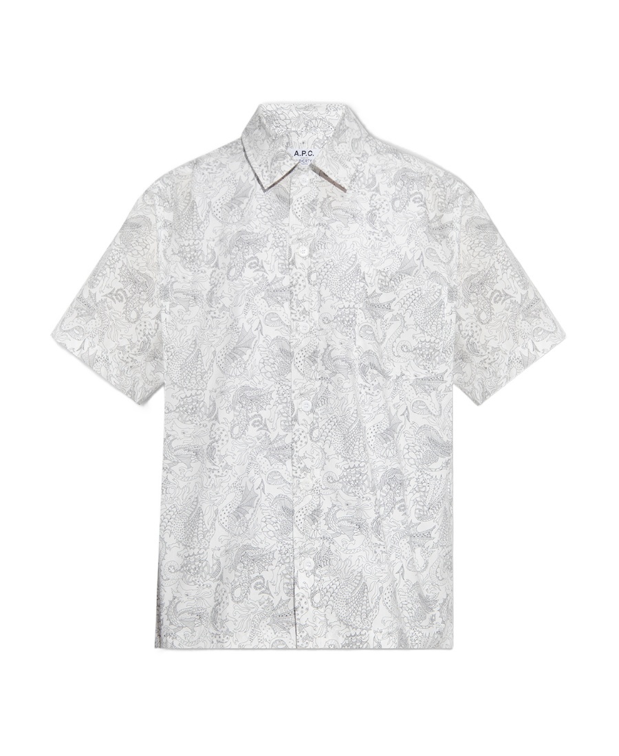 Shop Apc X Liberty Dragon-print Shirt In White