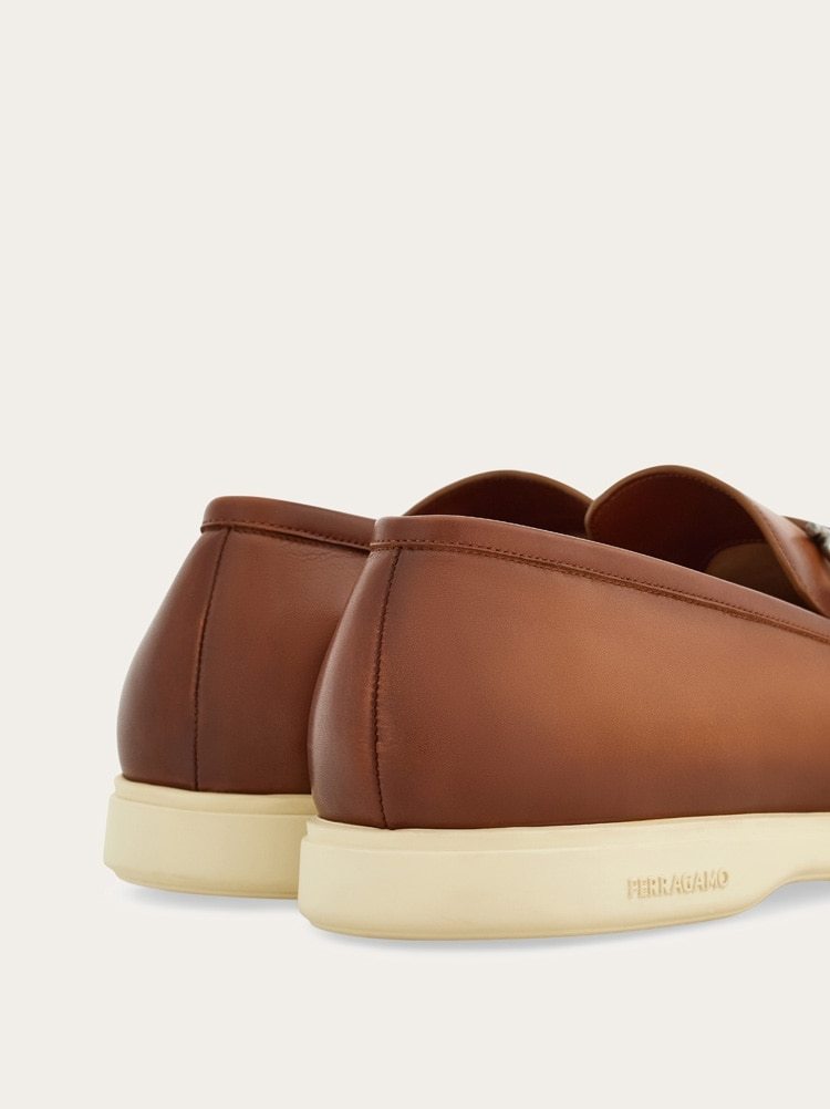 Ferragamo Push On Loafers In Brown